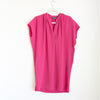 Vince. Pink Split Neck Short Sleeve Blouse Relaxed Fit Dress, size XS