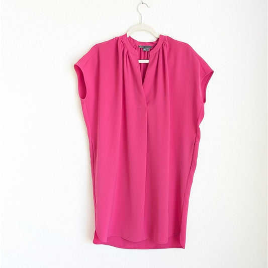 Vince. Pink Split Neck Short Sleeve Blouse Relaxed Fit Dress, size XS