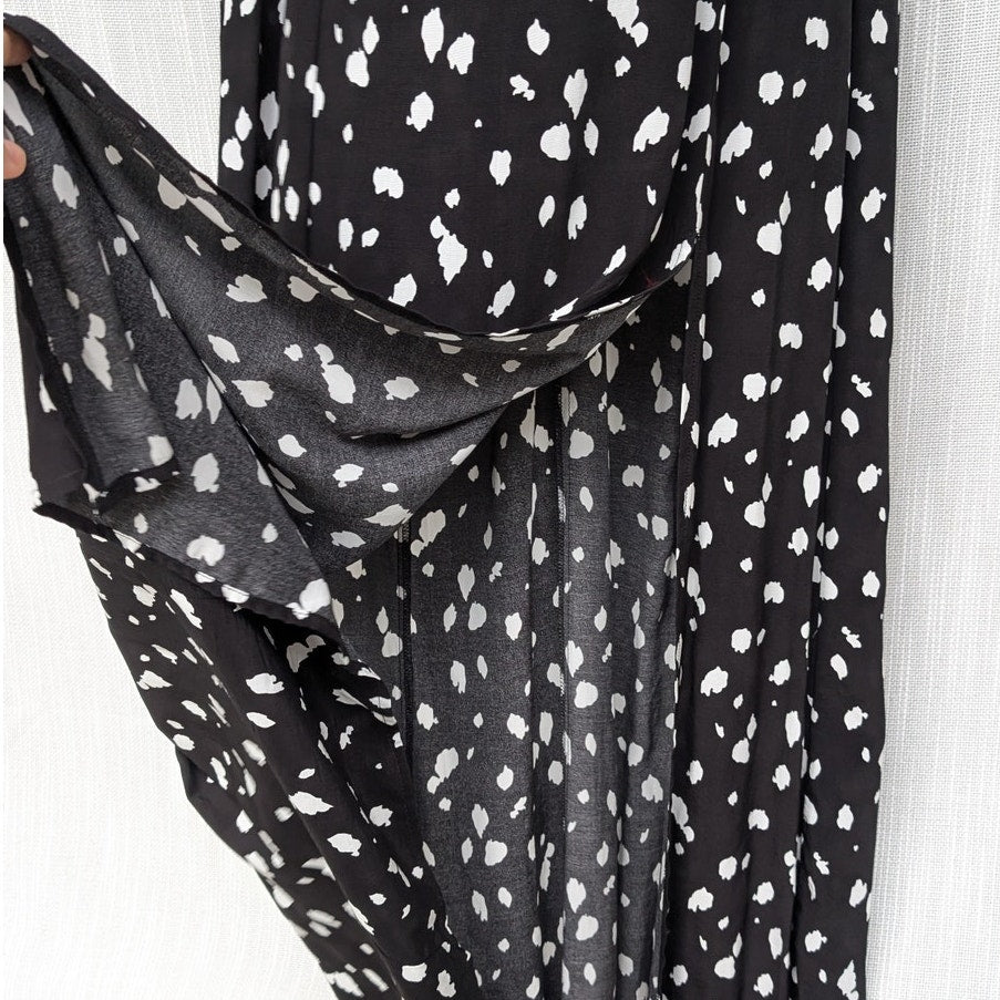 NWT Bardot Millie Black Abstract Spot Short Sleeve Midi Maxi Dress, size 6/S