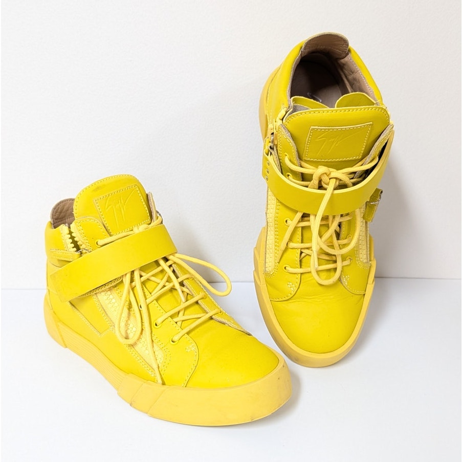 Giuseppe Zanotti The Shark Strap Leather Zip High Sneakers Womens EU41/US11
