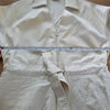 Lime Jumpsuit Womens S Ivory Linen Short Sleeve V-neck Zip Mid-thigh Catsuit