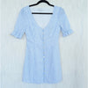 L'Academie Belize Mini Dress Womens XS Sky Striped Cotton Button Front Shirt