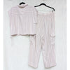 Ellen Tracy Linen-Blend Shirt and Linen-blend Cropped Cargo Pants, size L