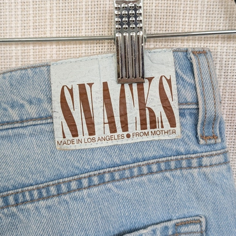 MOTHER SNACKS! The Fun Dip Puddle Sliced Jeans Size 28 Lots Of Nibbles Wash