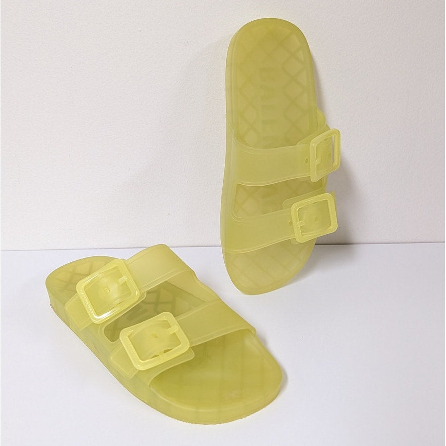 Balenciaga Mallorca Sandals 656937 Technical PU Unisex EU39/US9 Yellow Slip On