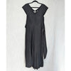 Vince Flutter-Sleeve Tie-Back Midi Dress Womens M Black V-neck Sleeveless