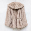 NWT JLuxLabel Ivory/Brown Soft Season Faux Fur Coat, size L/XL