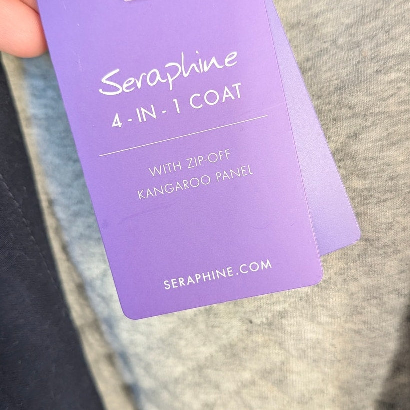 Seraphine 4 in 1 Coat Jacket Womens 2 Navy Parka Full Zip Long Sleeve Hooded