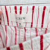 J.Crew Pajama Set in Cotton Poplin Womens M Ivory/Red Stripe Shirt & Pants NWOT
