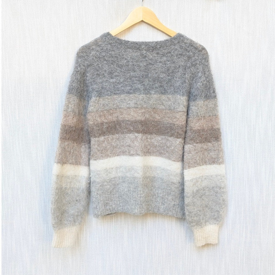 Banana Republic Vernice Ombre Alpaca Blend Striped Long Sleeve Sweater, size M