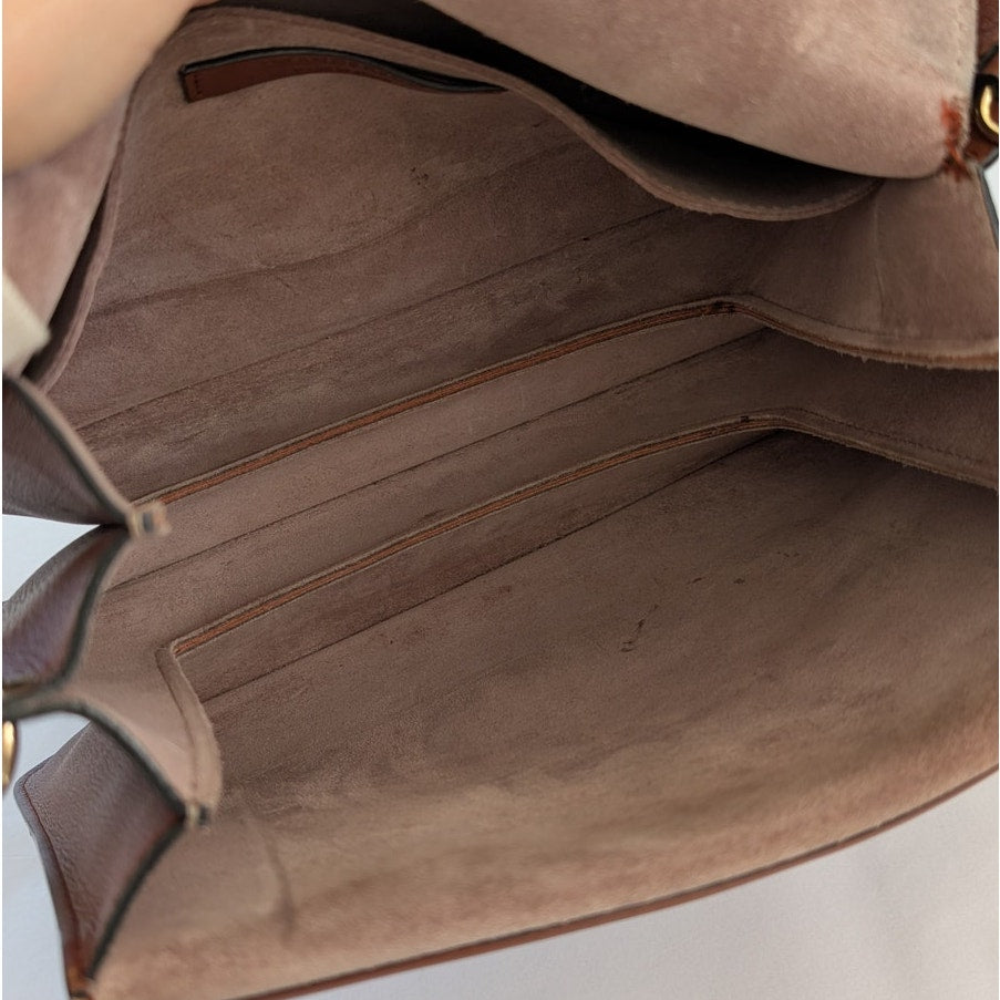 JW Anderson Pierce Brown Leather Medium Handbag Shoulder Bag