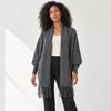 Anthropologie Look by M Fringe Shrug Cape Cardigan Charcoal One Size NWT