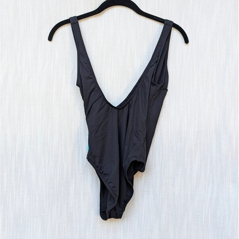 Melissa Odabash Veneto One Piece 61124110 Swimsuit Womens 4 Black V-neck NWT