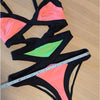 Agent Provocateur Mazzy Swimsuit Womens AP 3/US 6 Green/Pink One Piece Bandage