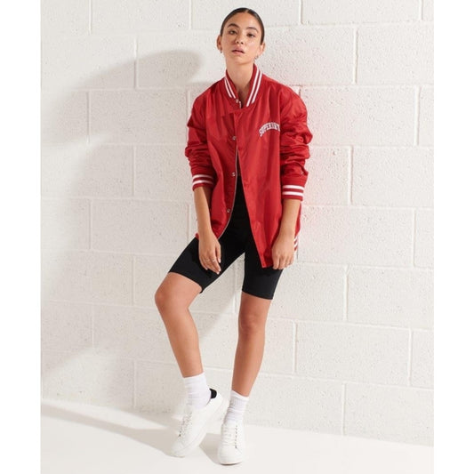 Superdry Red Classic Varsity Baseball Logo Sportwear Jacket, size 4