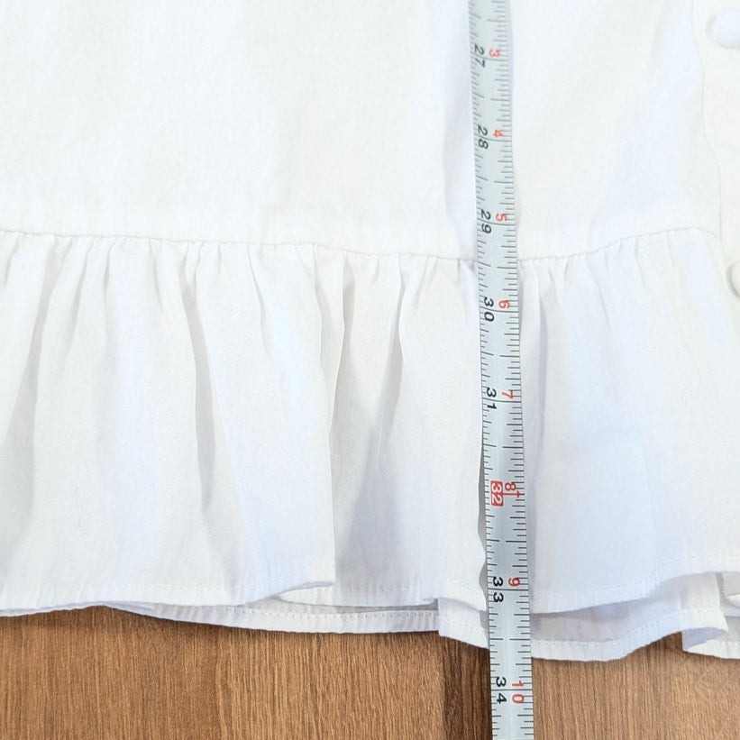 J.Crew Amelia Shirt Dress BY923 in Cotton Poplin Womens S White Ruffle Mini