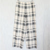 Theory Checked Jacquard Wide-leg Pants Womens M Off-white High-rise Pull On