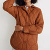 Madewell Airpuff Shirt Jacket Womens S Brown Oversized Quilted Button Front