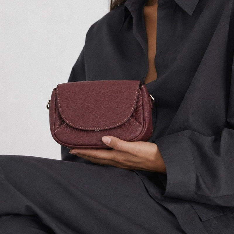Loro Piana Wine/Burgundy 100% Lambskin Leather Small Bag