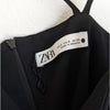Zara Black Sleeveless Strappy Sheath Slit Mini Dress, size S