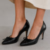 Gucci Charlotte Model N6 Leather Nappa Bow Accents Pumps Womens EU 40/US 10 NWT