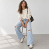 MOTHER SNACKS! The Fun Dip Puddle Sliced Jeans Size 28 Lots Of Nibbles Wash