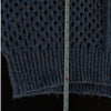Aqua Blue Wool Blend Open Knit V-neck Long Sleeve Sweater, size XL