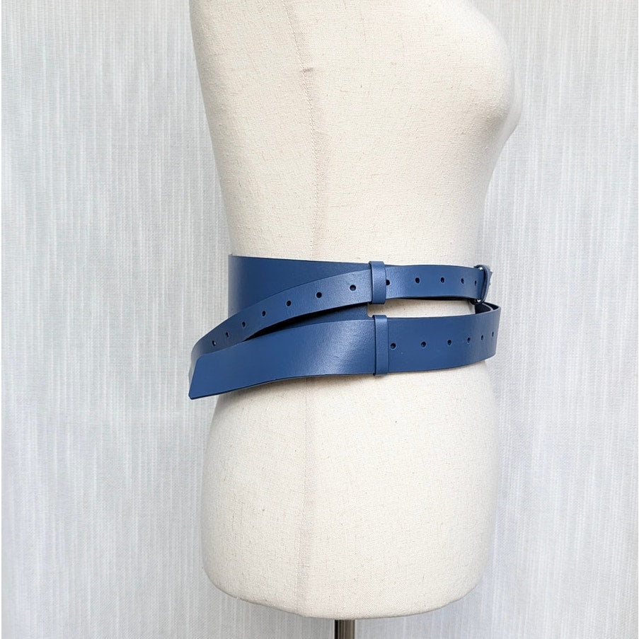SRB Smart.Rich.B#tch Belt Womens Cobalt Statement Leather Double-wrap Design