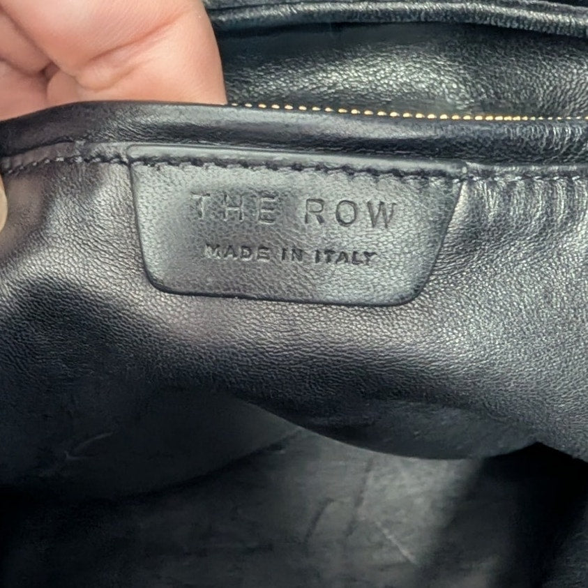 The Row Joe Black Leather Backpack Bucket Bag Shoulder Straps Made in Italy