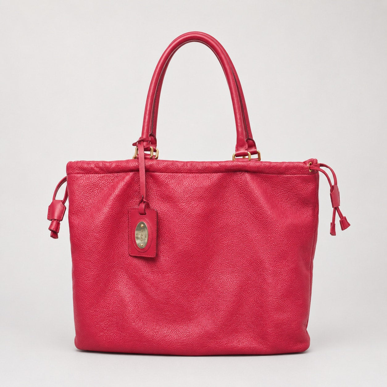 Etro Milano Red Leather Tote Bag Made in Italy Large Shopper Shoulder Bag