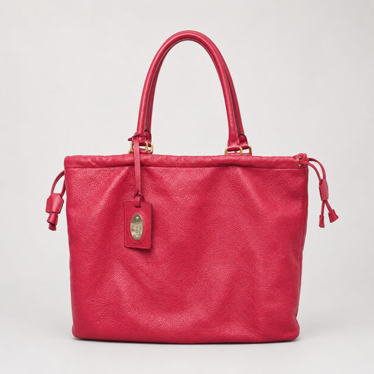 Etro Milano Red Leather Tote Bag Made in Italy Large Shopper Shoulder Bag
