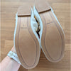 Steve Madden Lanta Flats Womens 6 White Leat Leather Gold Studded Ballet