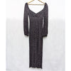 AFRM Black Floral Print Trixie Long Ballon Sleeve Midi Maxi Dress, size M