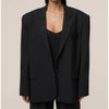 JLUXLABEL Core Standard Blazer Womens L Single-breasted Oversized Boyfriend