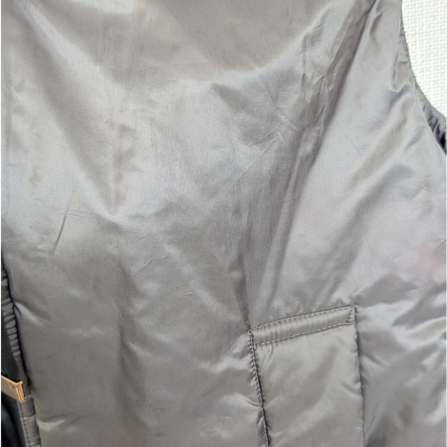 Max Mara The Cube Cameluxe Greengo Anthracite Puffer Hooded Vest Womens 10 Gray