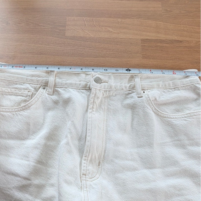 Rails Agoura Relaxed Long Short Womens 32 Ecru Denim High-rise Wide Leg