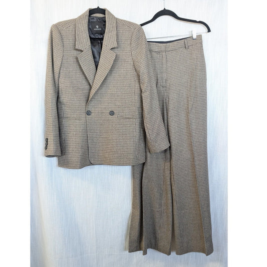 Anine Bing Madeleine Double-breasted Blazer Lyra Trouser Houndstooth Set XS/S