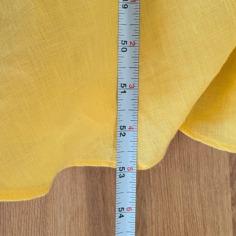Rachel Comey Tipple Linen Midi Dress Womens 4 Yellow One Shoulder Asymmetric