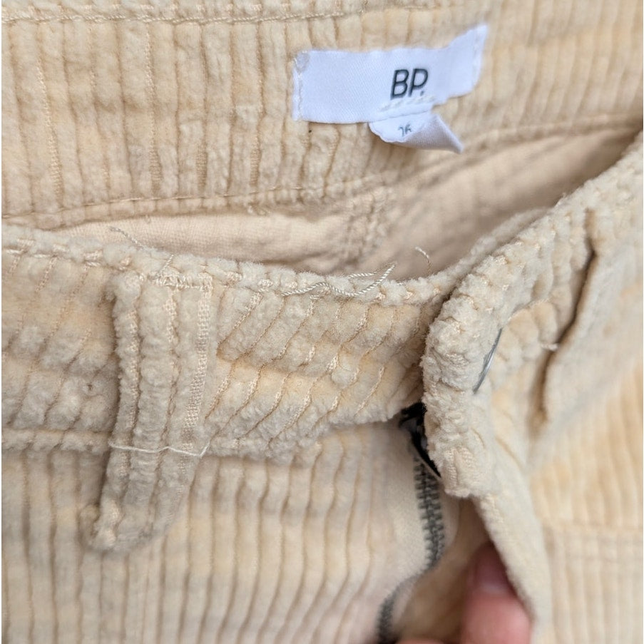 BP. Corduroy Cargo Pants Womens 26 Yellow High-rise Utility Wide Straight Leg