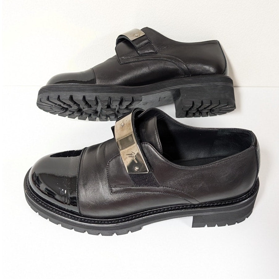 Guiseppe Zanotti Abigail Leather Metallic-detail Loafers Womens EU 40/US 10