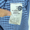 Goop G. Label Bessie Navy Cotton Check Button-Down Long Sleeve Shirt, size 0