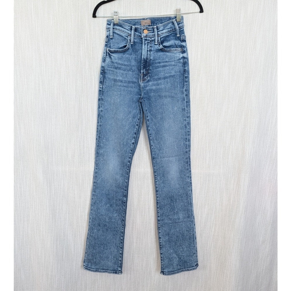 Mother Hustler Sneak Jeans Womens 25 Blue Denim High-rise Full Length