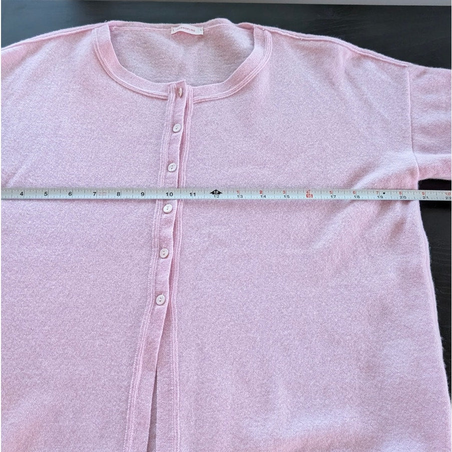 Rossopuro Pink Wool/Cashmere Long Sleeve Button Front Cardigan, size IT44/M