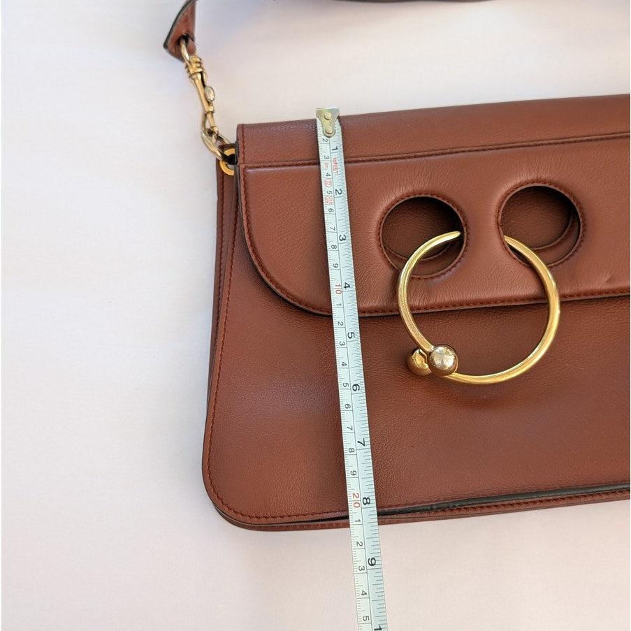 JW Anderson Pierce Brown Leather Medium Handbag Shoulder Bag