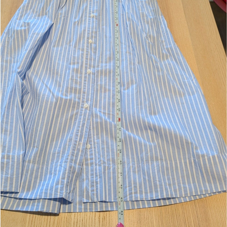 Stateside Iberus Dress Womens S Poplin Shirt Clear Sky Stripe Midi Long Sleeve