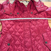 Burberry Finsbridge Red Quilted Hooded Belted Jacket Womens L Full Zip