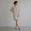 Max Mara Jack Wool Cashmere Dress Womens Beige Long Sleeve Hooded Midi