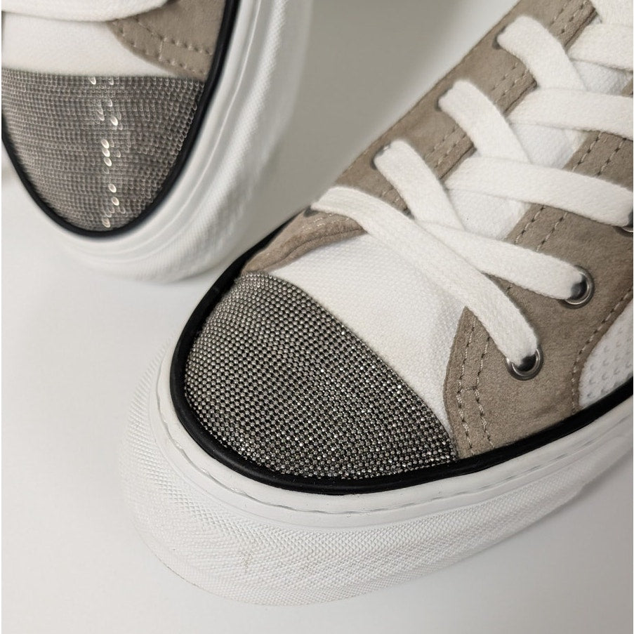 Brunello Cucinelli Monili-detail Panelled Sneakers Womens EU 40/US 10 Low Top