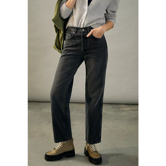 Boyish The Timmy Ultra High-Rise Straight Jeans Womens 29 Black Denim Ankle
