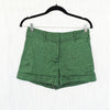 Veronica Beard Linen Cotton Blend Tailored Cuffed Short Women’s 0 Green Mid-rise